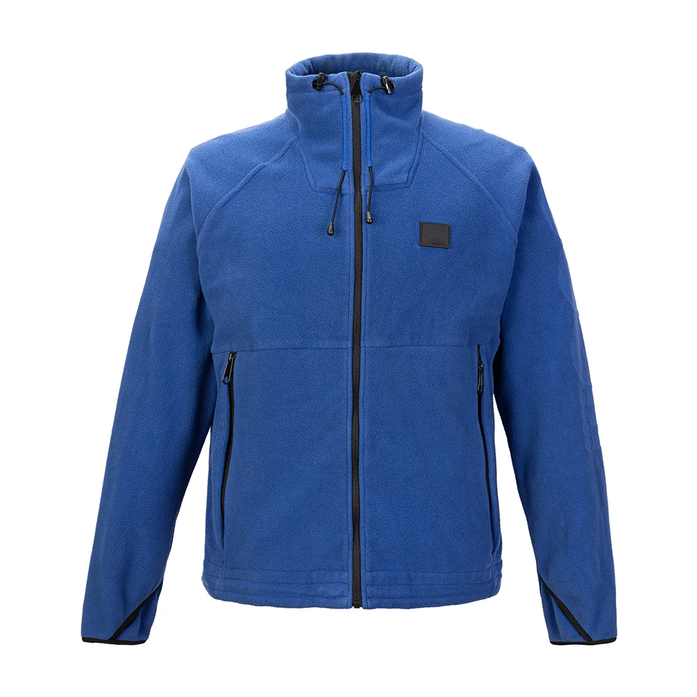 Outdoor custom casual sports soft windbreaker warm stand collar micro fleece full zip polar fleece jacket men