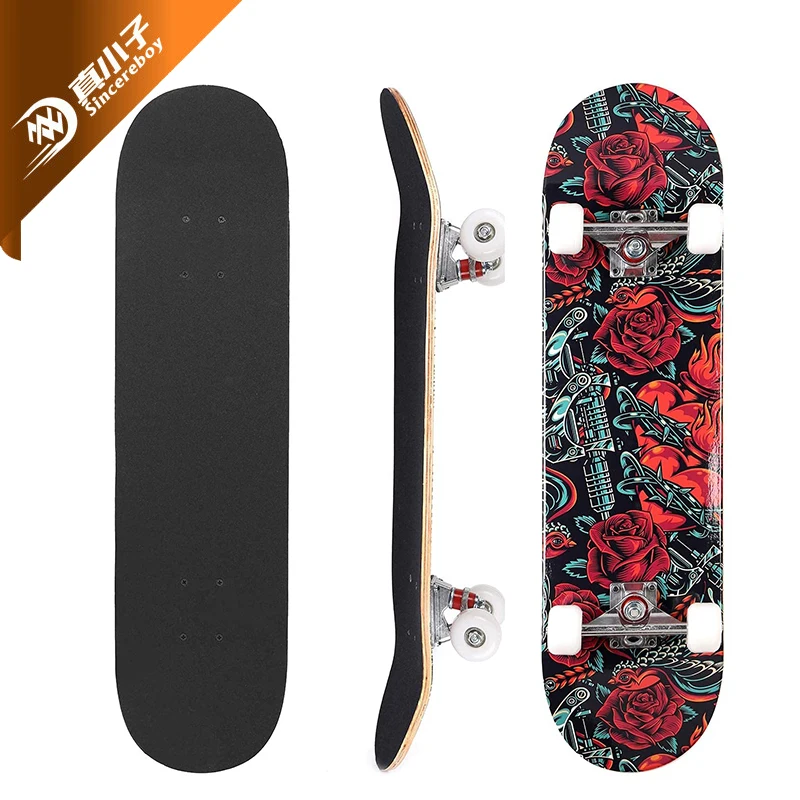 Cheap Price Customized 7 Layer Maple Wooden Complete Skate Board Skateboard for Beginner Teenager Adults