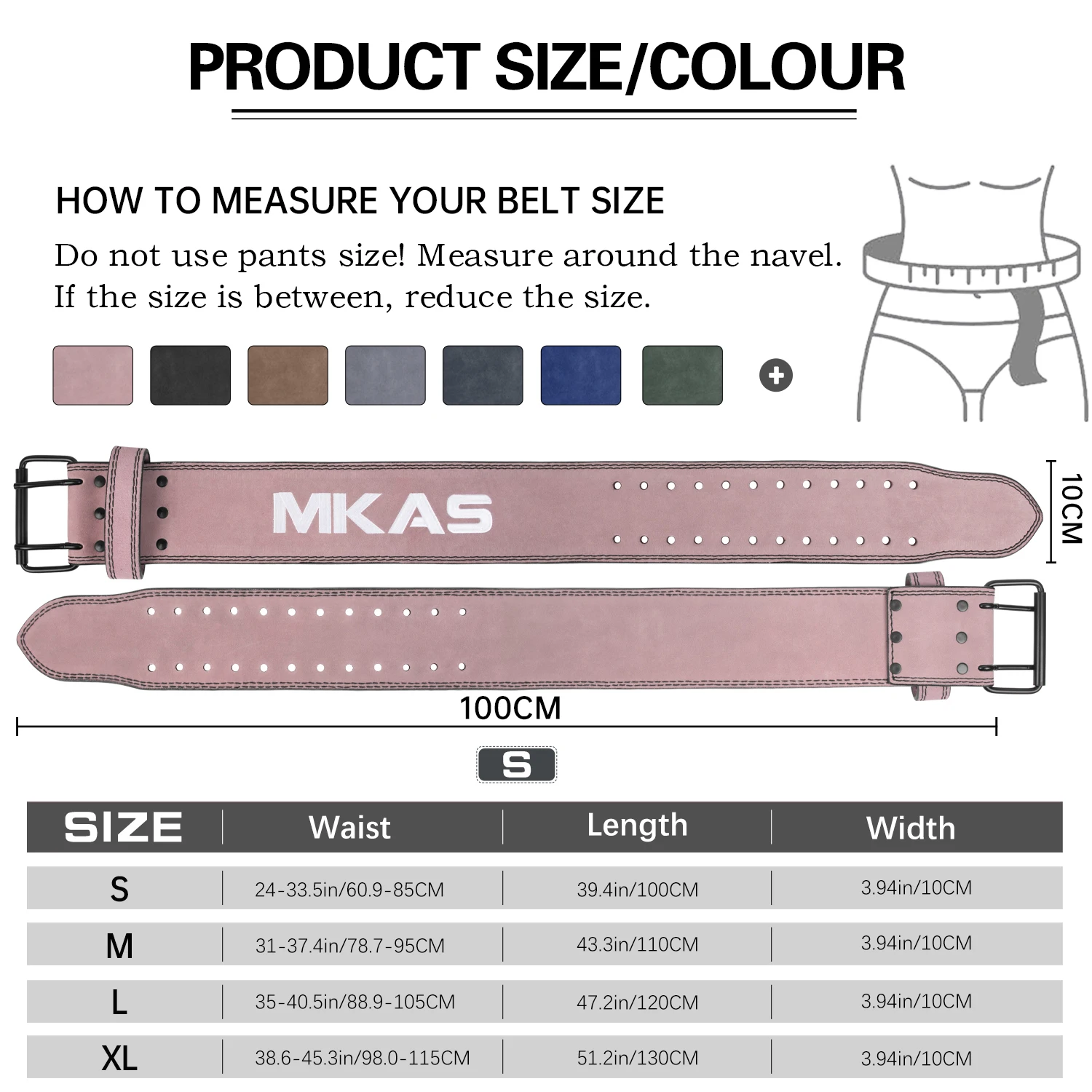 MKAS Custom Durable Top Grain Cow Hide Leather Weightlifting Belt Powerlifting Cowhide Weightlifting Belts