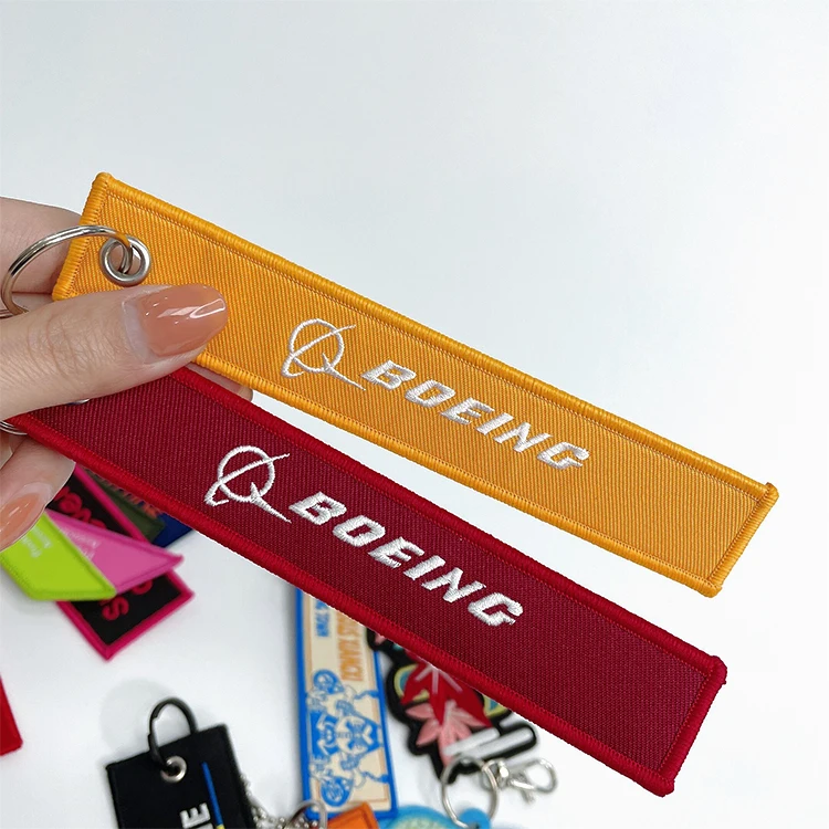 Custom high quality embroidered patch keychains