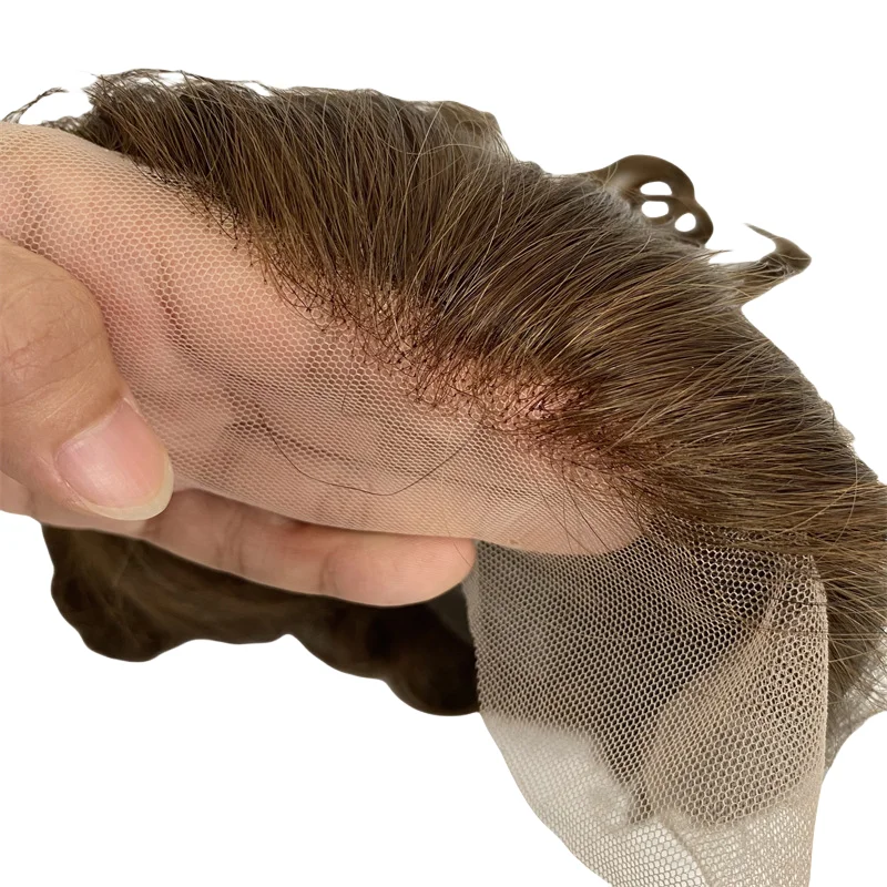 Women long Style Mono Wig Swiss Lace Base PU Thin Skin Around Virgin Human Hair Topper Women Toupee