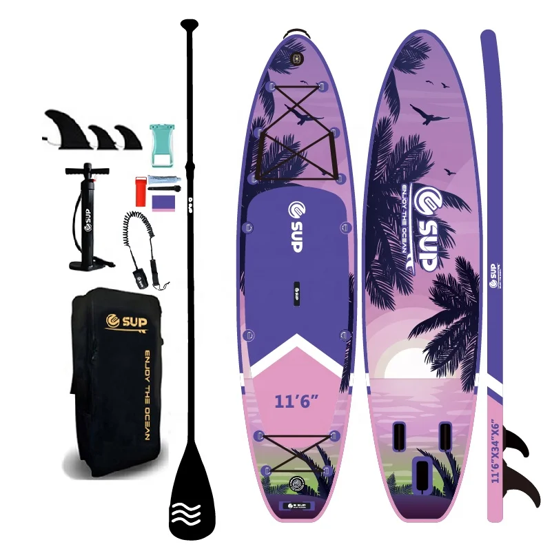 ESUP   11 Feet  6 Inch Stand up Paddle Board Inflatable  With Camera Mount Basic Sup Boards Inflatable