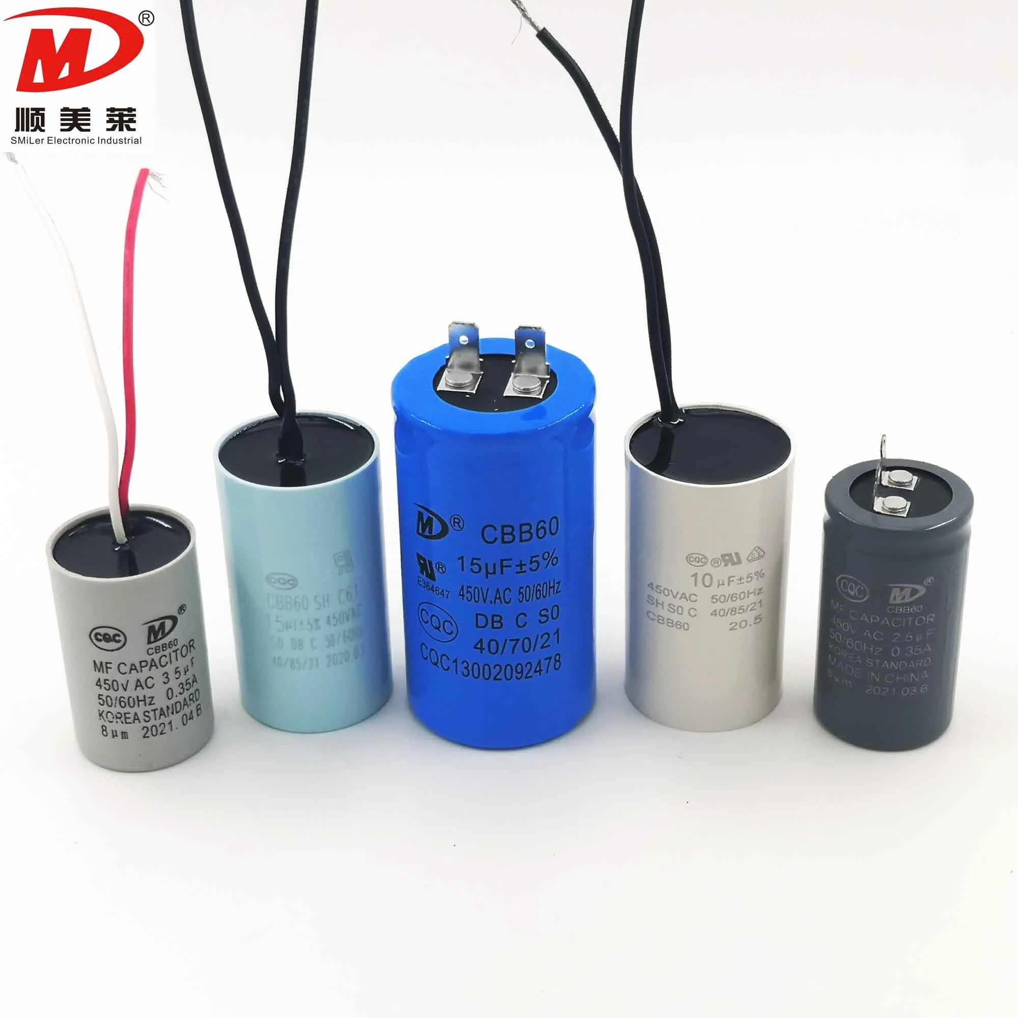 Factory Popular Model CBB60 Capacitor 450v 12uf Wires Lead Out High Voltage For Water Pump Film Capacitors