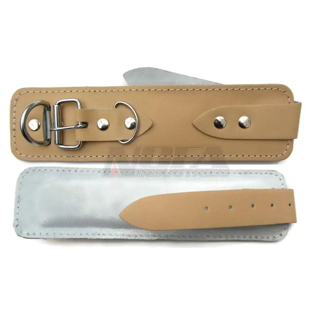 1Pair Natural Leather Pulley Cable Attachment weightlifting Ankle Cuff Gym Strap