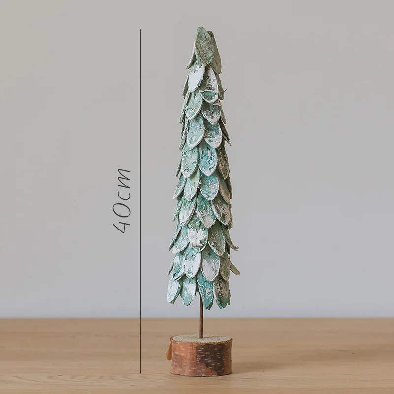 2022 New Log Christmas Tree Ornaments Forest Style Window Cafe Fairy Tale Decoration Theme Display