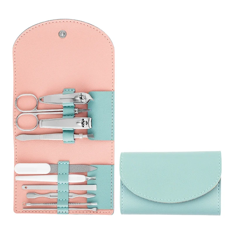 2024 New YD 10pcs Colorful Nail care pedicure manicure kit Private Label Manicure Pedicure Set For Lady