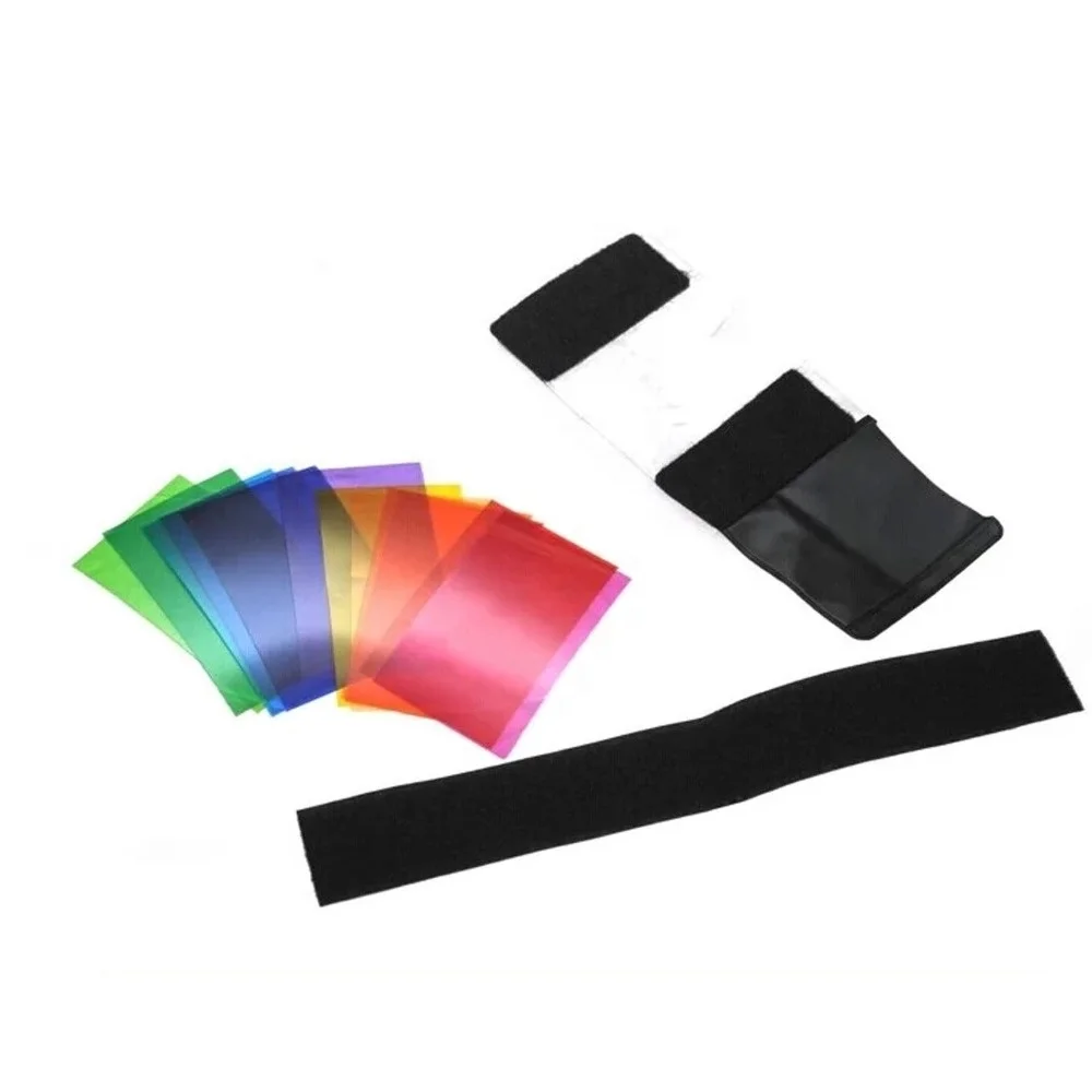 12pcs Universal Speedlite Color Filter Kit for Camera Flash Colors Lighting Flashlight For Canon Nikon Sony Pentax