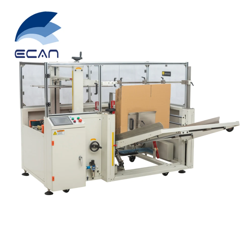 DKX4540 Automatic Carton Erector with Flaps Folding and bottom sealing function