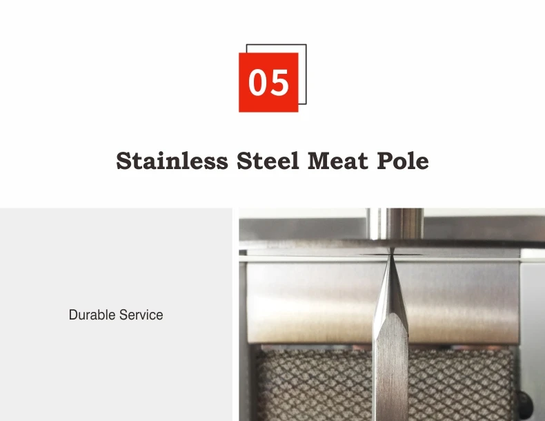 Professional Heavy-Duty 5-Burner Gas Shawarma Machine Durable Stainless Steel with Brushed Surface Hot Sale in Middle East