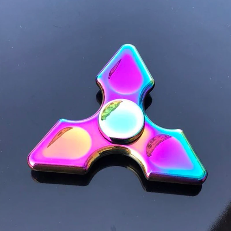 Rainbow Heptagonal Hand Spinner Fidget Zinc Alloy Metal  Finger Spinner Flying Fidget Spinner