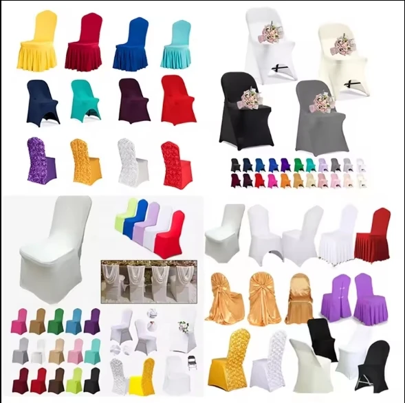 Spandex Folding Chair Covers Fitted Stretch Chair Slipcovers for Dining Banquet Party Wedding Events