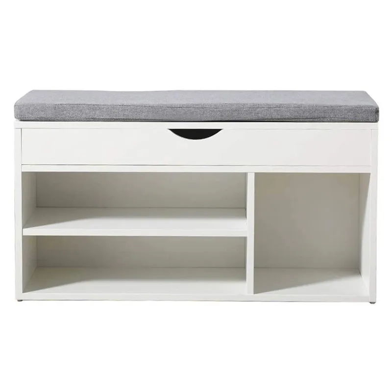 
Faux leather wooden cheap shoe cabinet with seat 