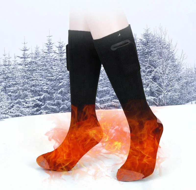 Wholesale Winter Heater Warming Ski Socks USB Electric Heating Rechargeable Battery Heated Socks