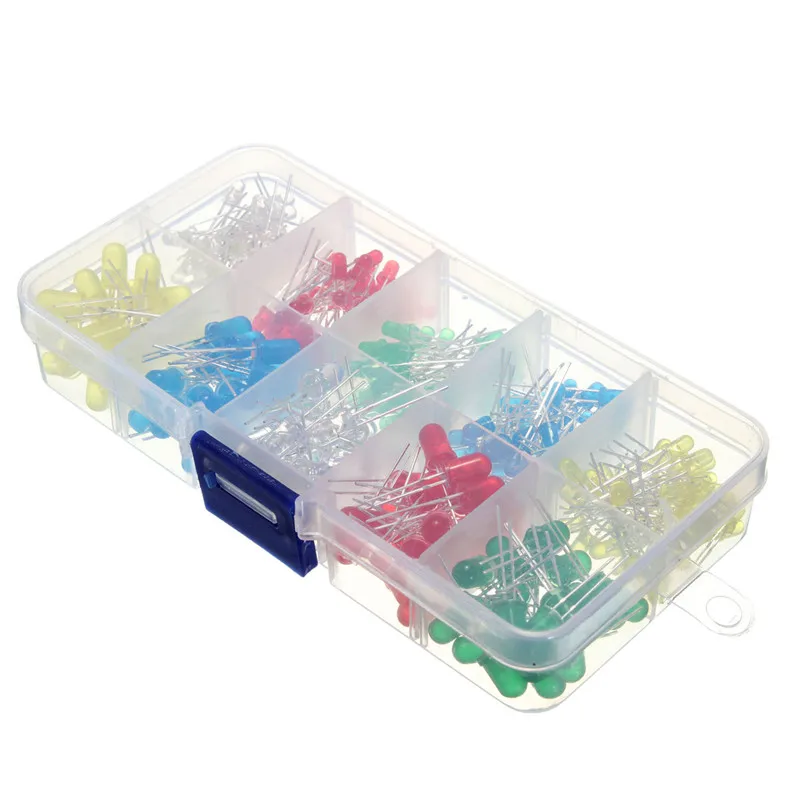 300Pcs DIY LEDs Set 3mm 5mm LED Light LED Diode Kit White Yellow Red Green Blue Assorted Kit 3V 20mA DIY Lights Kits Bulb Lamp