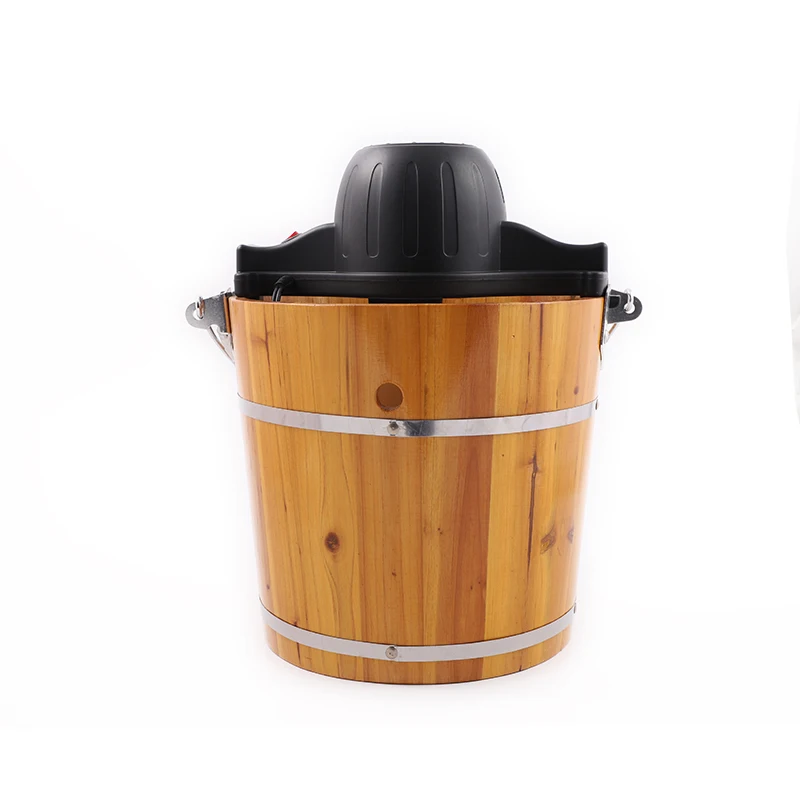 4 QT Electric Manual Two in One Table Top Wooden Bucket High Quality Home Outdoor Frozen Fruit Yogurt Ice Cream Maker