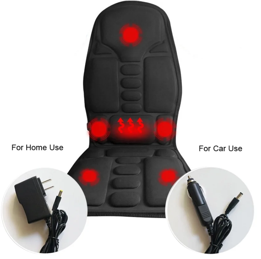 Full-Body Back Neck Waist infrared Therapy Heated Massage Electric Vibrator Cushion Seat Car Home Office Massage Chair