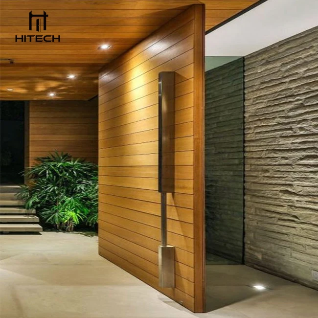 Hitech European style entry doors Modern Design Solid Wood Exterior Main Pivot Wood Entrance Door for Villa