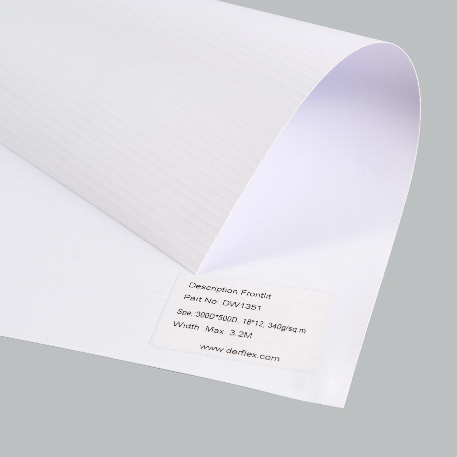 DERFLEX frontlit backlit 4ft 5ft 6ft 8ft 10ft pvc flex banner rolls white black grey back