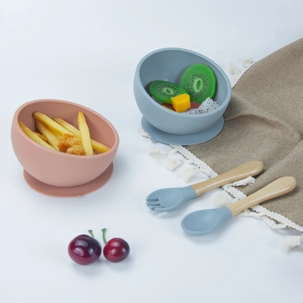 Dongli Hot Sale Factory Supplier Eco-friendly Non-toxic Food Grade Silicone Baby Dinner Bowl Baby Silicone Suction Bowl