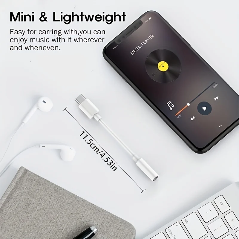 USB 3.1 Type C To 3.5mm Audio Adaptor USB-C to 3.5 Headphone Earphone Jack Cable Adapter
