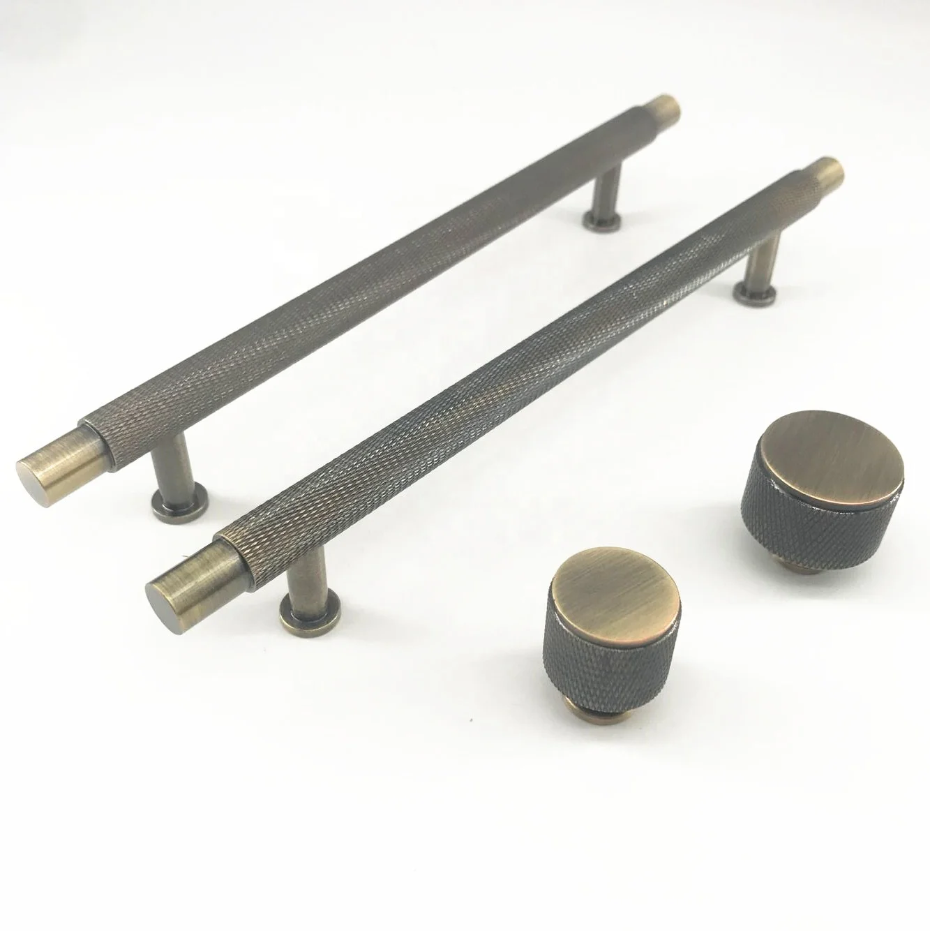 MLP07 Kitchen Bathroom Knurling Style Industry Drawer Antique Gold Knurled Handle Pull