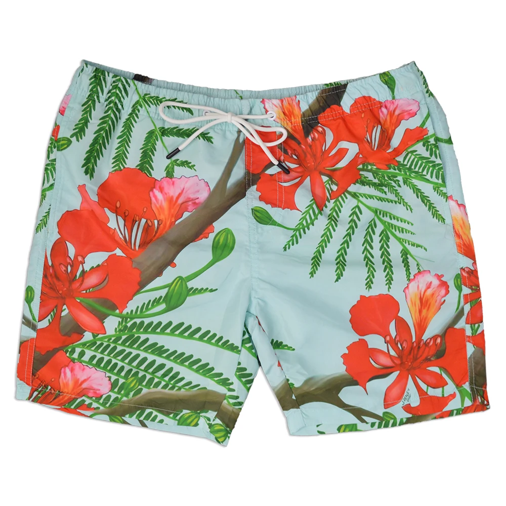 Custom Wholesale Beach Shorts Sublimation Printed Floral Swimwear Board Short Swim Trunk For Mens OEM Casual Quick Dry Beachwear