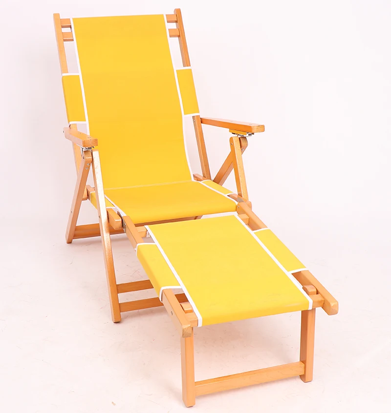 Modern Luxury Single Portable Wood White Fabric Sun Lounger Garden Patio Outdoor Daybed for Pool Beach Beaches