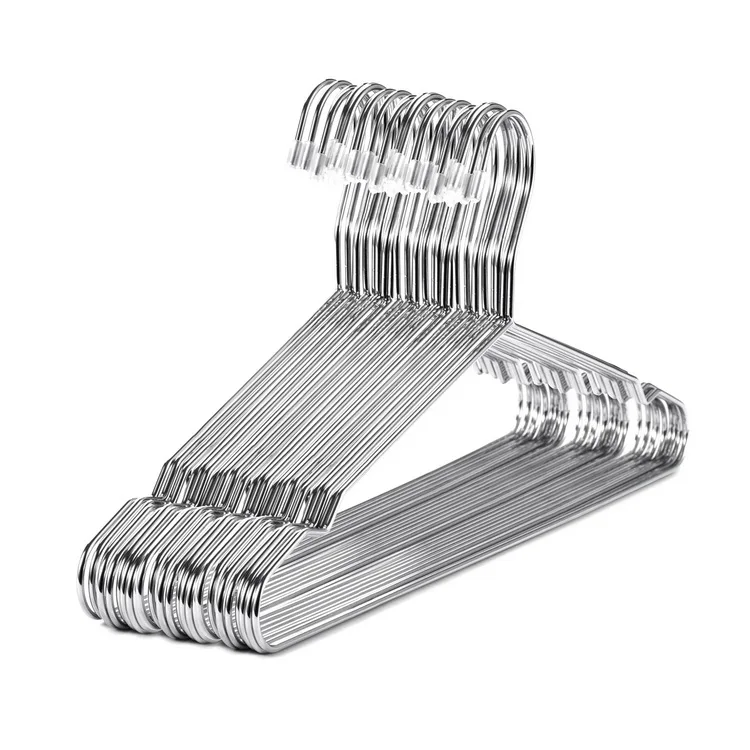 Оптовая продажа хромированная металлическая вешалка с насечками дизайнерская для одежды