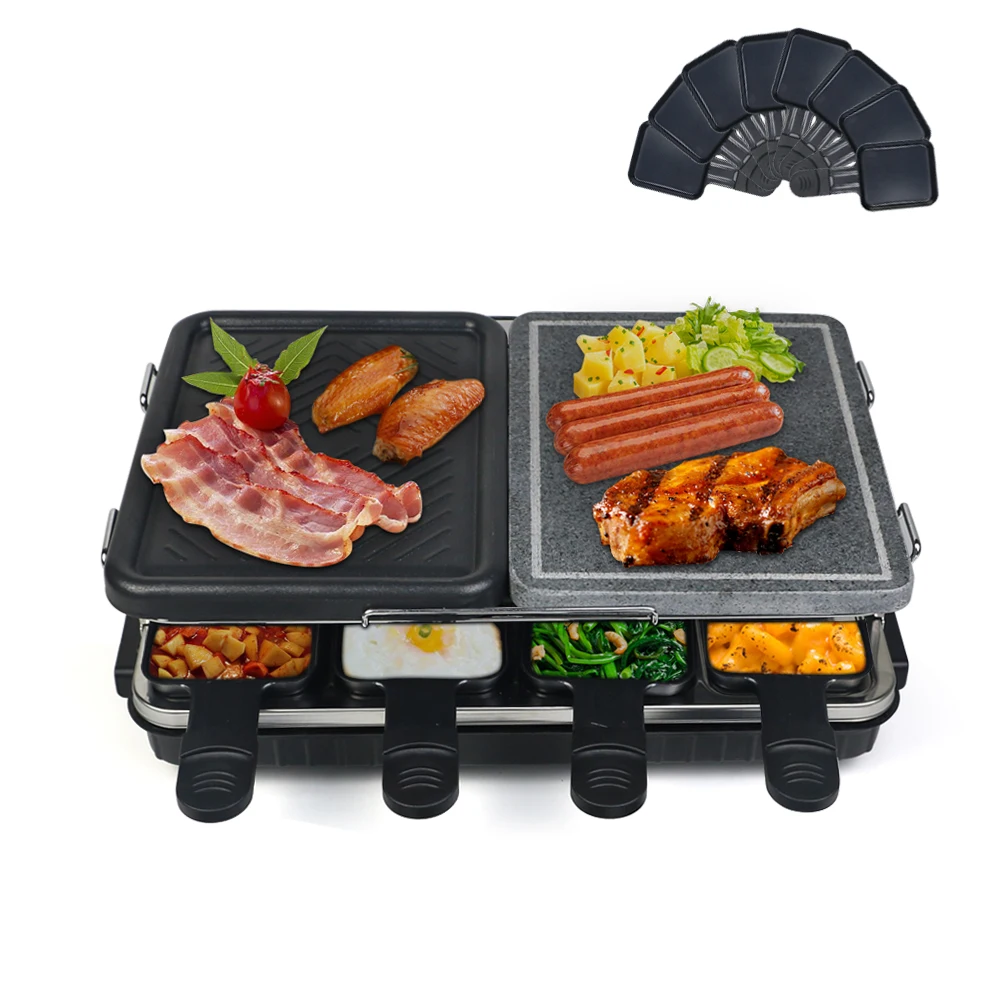 2 in 1 No-Stick grill and Stone Surface Cooking Temperature Control Electric Grill
