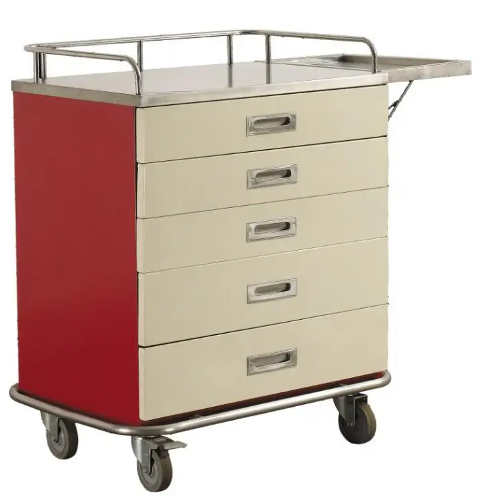 Hospital ABS Treatment Cart Nursing Trolley with Drawers-T104