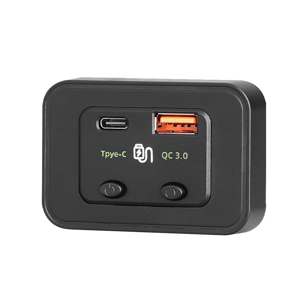 High Quality qc 3.0 usb pd fast socket charge dual type-c car charger 12V 24V surface mounted panel