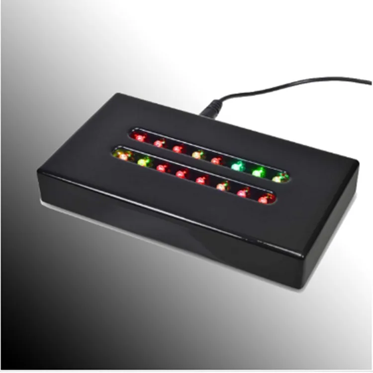 16 LED Light Stand Base Rectangle Display Pedestal for 3D Crystal Glass Art   Adapter Plug Operated