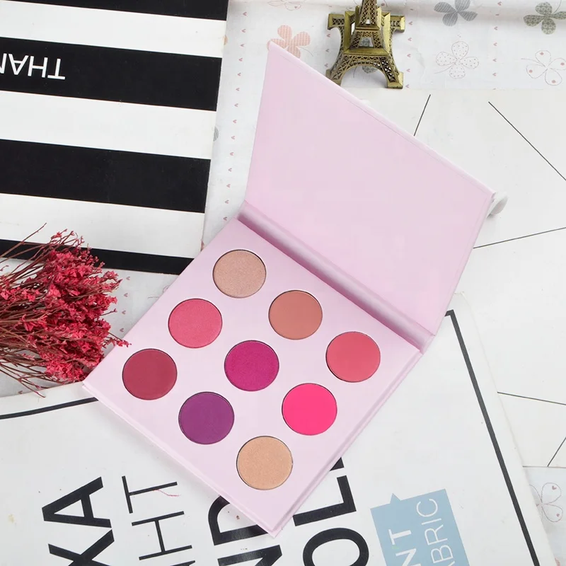 Girls Makeup Customized Packaging Pink Eyeshadow Palette With Mirror