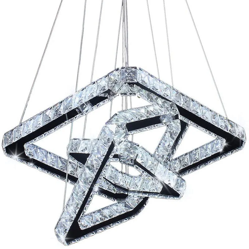 Hot Sale LED Square Crystal Chandelier Project Luxury Crystal Pendant Chandelier Modern Light DIY Crystal Hanging Light
