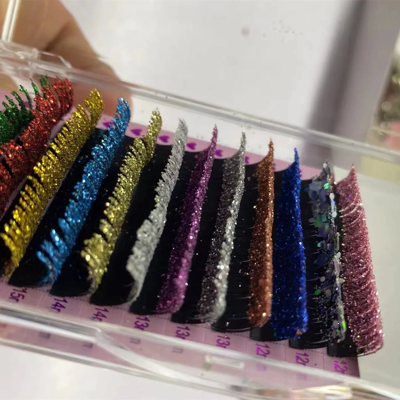 Classic Eyelash Extensions Manufacturer  Natural Glitter Colorful Eyelash Extension Colorful Eyelash Extension the factory