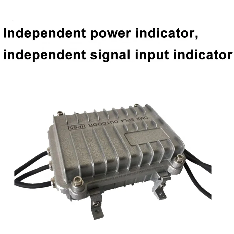 4 Ways DMX Splitter Distributor Outdoor Waterproof Stage Light DMX Signal Amplifier