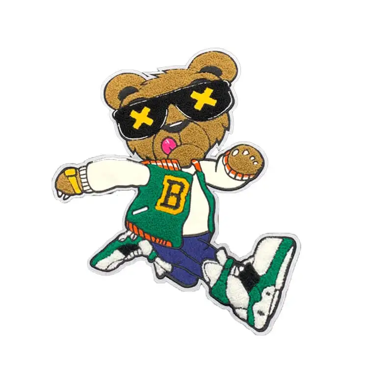 Wholesale Large Colorful Bear Iron On Patch Fashion Bear Iron on College Chenille Patch