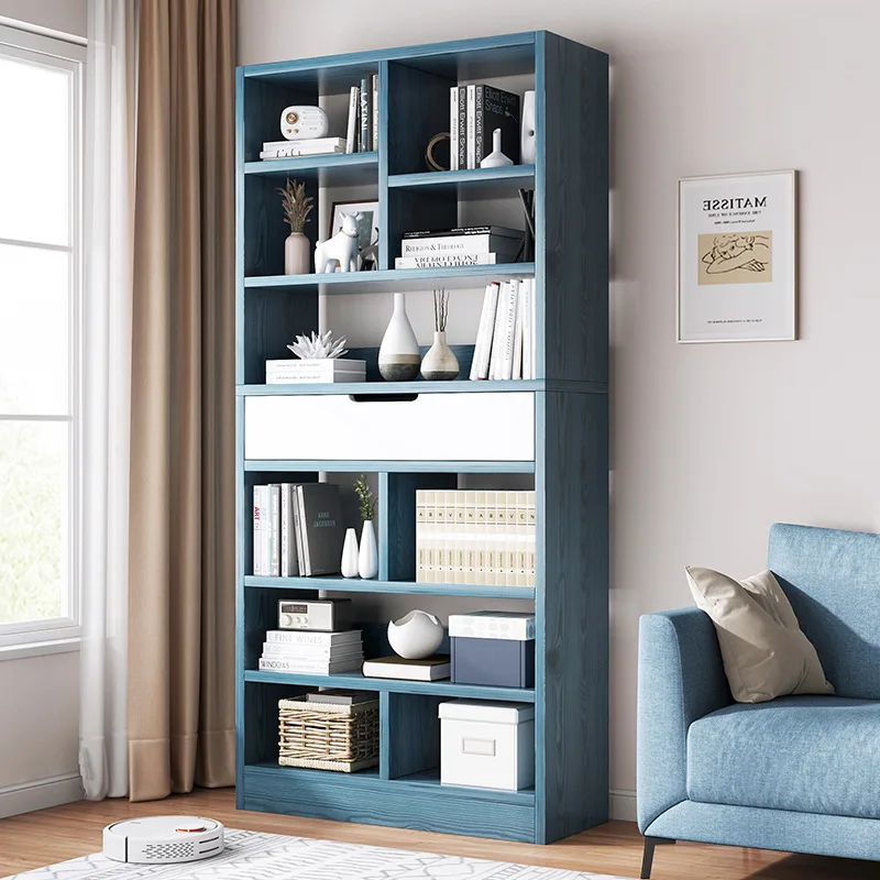 Wholesale Customized Hot Sale Panel Wooden Style Bookcase Simple Design Wooden Storage Bookcase