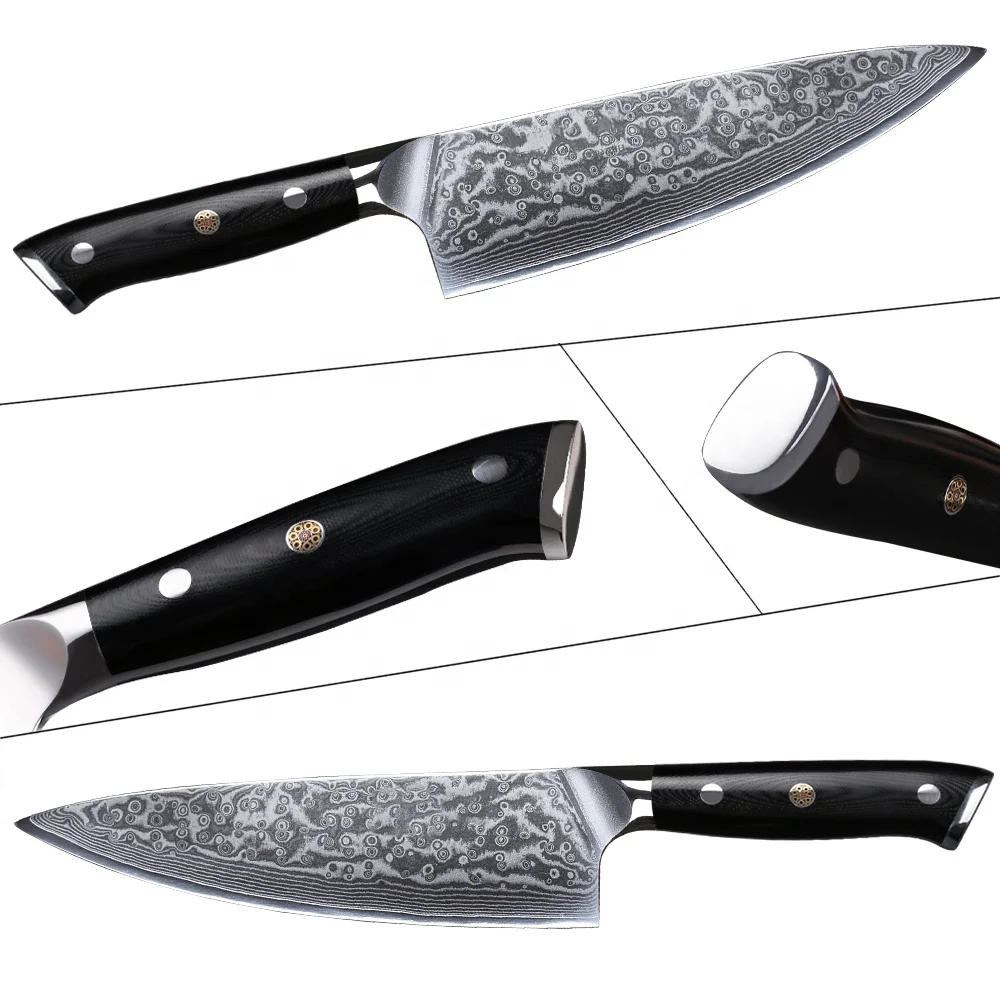 Amazon hot selling high quality vg 10 blade hrc 60 damascus Chef knife kitchen knife