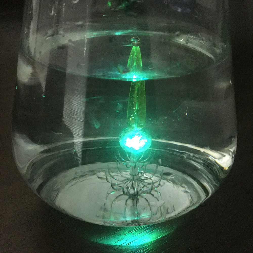 NEW LED Lighted Water Activated Double Squid Umbrella Hook for Saltwater Sea Fishing Octopus Squid