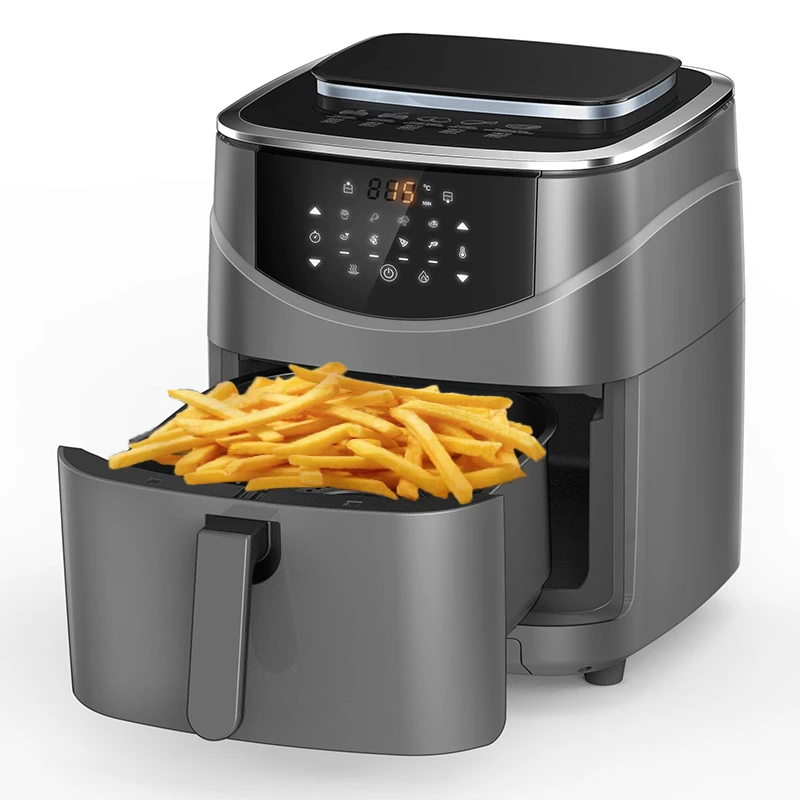 High performance electric air fryer 360 fast air heat circulation digital air fryer with 2 heating elements