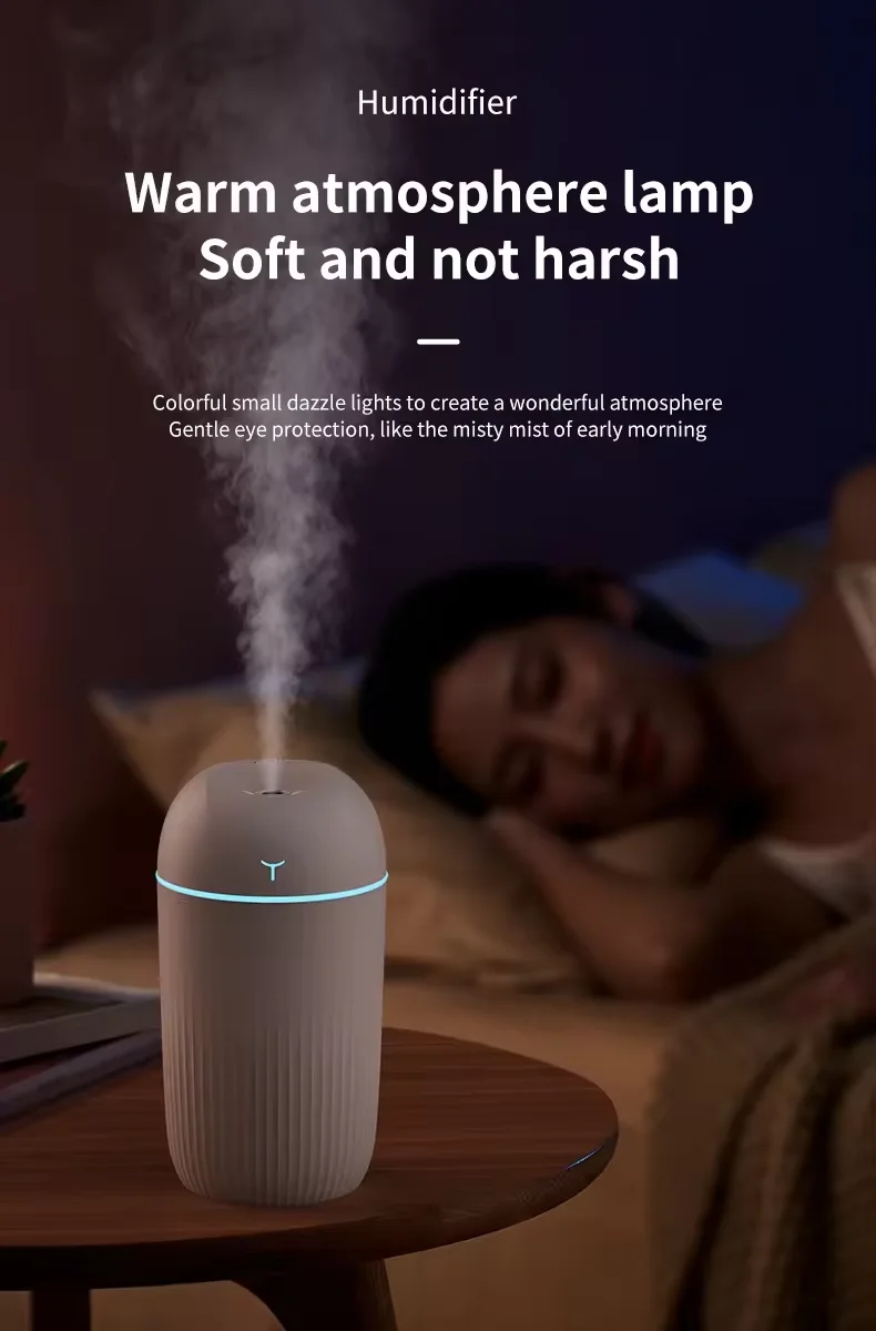 Mini 420ml New Humidifier Household Usb Atmosphere Lamp Desktop Intelligent Large Capacity Aromatherapy Gift Humidifier