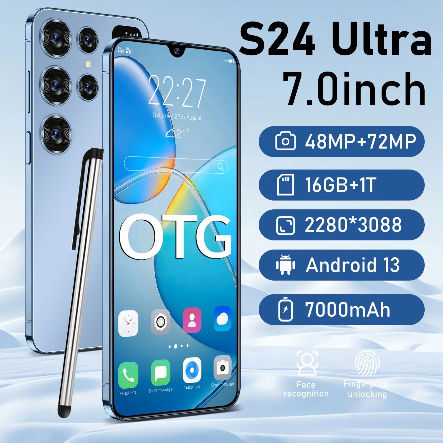 2024 New design Fold S24 Ultra+ 5G cell mobile phone 16GB+1TB huge memory android 13 hot selling S Fold 24 smart phone