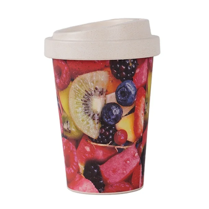 
Mikenda 250/350/450/700ml Bamboo Fiber Coffee Cup Coffee Mug Tumbler With Lids Biodegradable BPA Free 