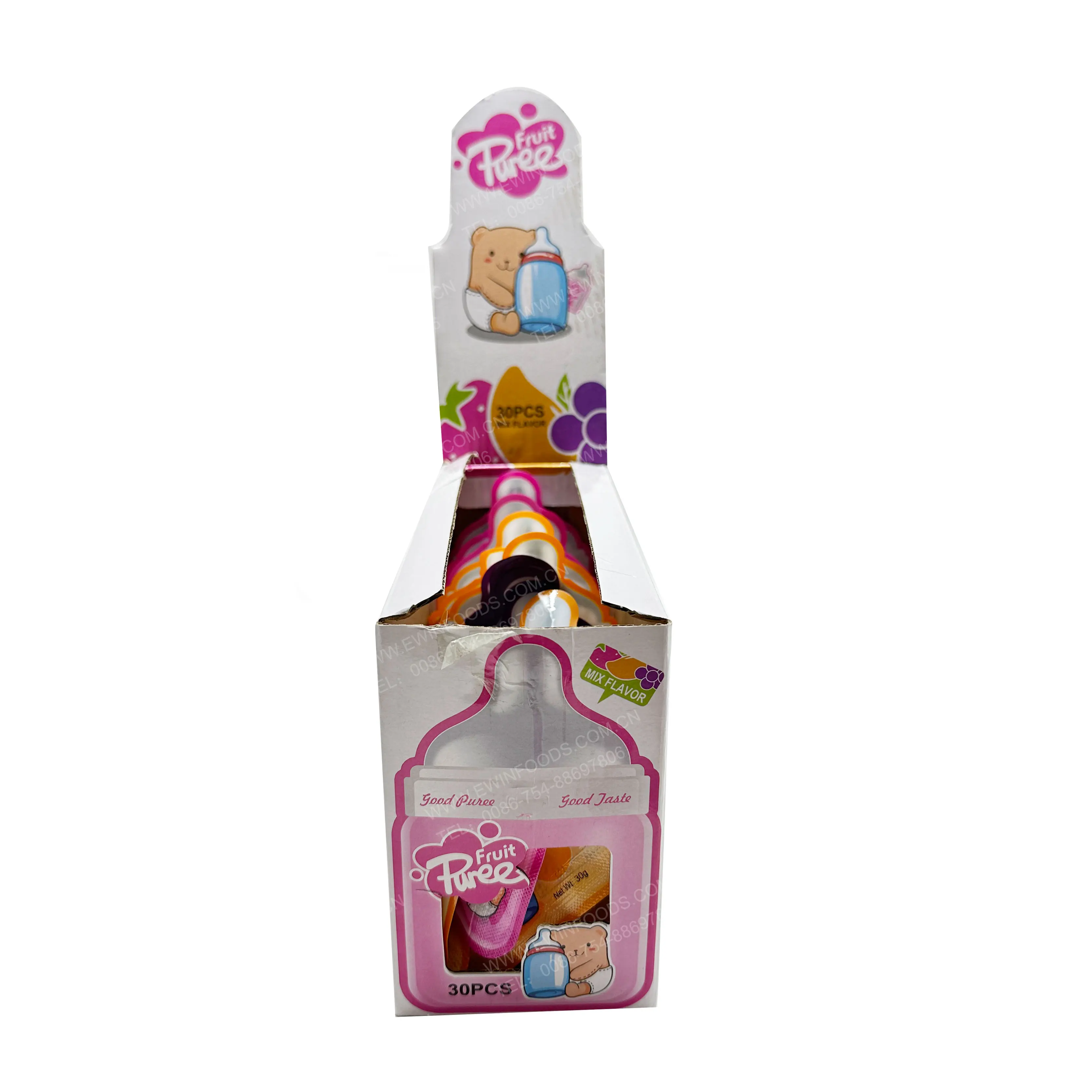 OEM Natural Health Fruit Flavored Vitamin Liquid Jelly Candy Fruity Tasty Hard Candy Stick Halal Certified Box Kids Wholesale