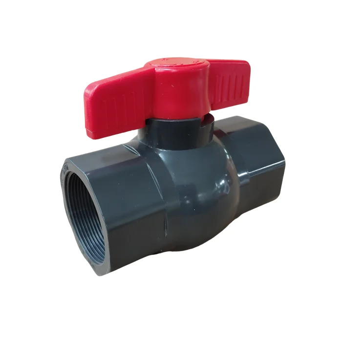 ATA cheap price red blue handle PVC compact octagonal manual Ball Valve 1/2inch to 4inch 2 Pcs Ball water Valve