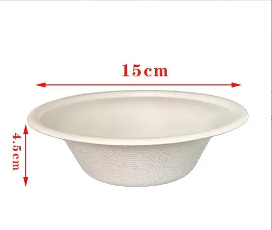 100% Compostable Paper Bowls Heavy-Duty Quality Natural Disposable Bagasse Eco-Friendly Biodegradable Made of Sugar Cone Fibers