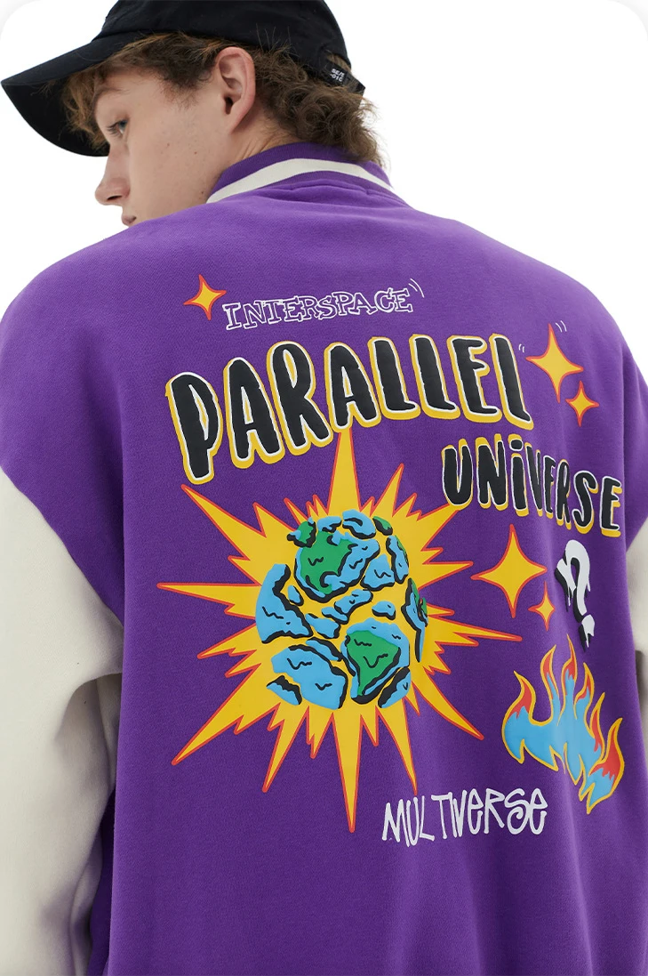 2022 high quality autumn winter american vintage custom printed unisex lover college streetwear baseball varsity jacket