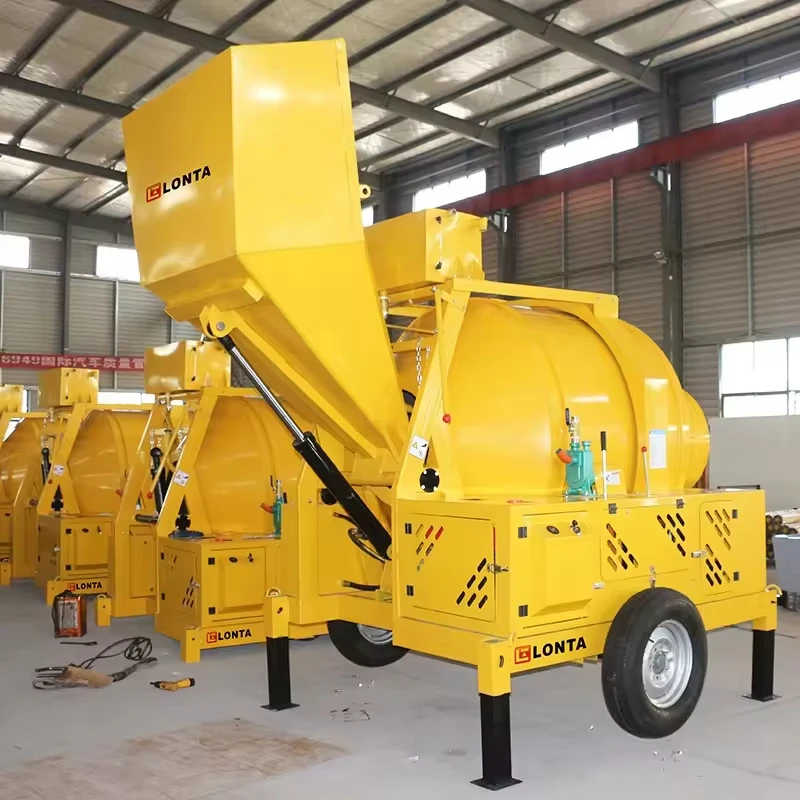 LONTA JZC750 750L 5 Bags Self Loading Diesel Engine Construction Mobile Portable Cement Concrete Mixer Machine Betonniere 750L