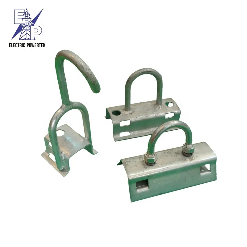 Drop Wire Anchor Clamp Fiber Optic J Hook Plastic Tension Clamp Fixing Metal Bracket Clamp